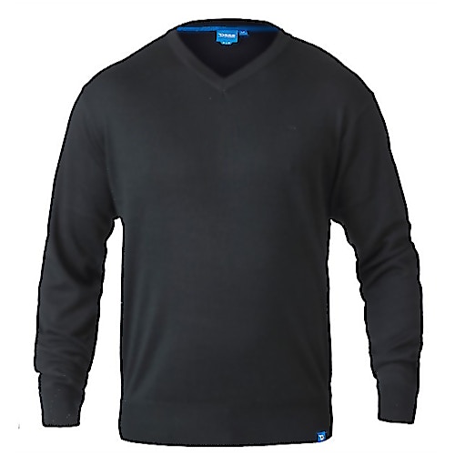 D555 Maltby Plain V-Neck Sweater Black